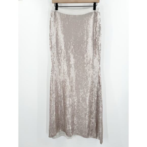 Chan Luu Sequin Maxi Skirt Size Medium Boho Cocktail Evening Bohemian Metallic - Picture 1 of 16